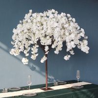 OH ARTS Arbre de glycine artificiel à fleurs blanches, décoration de mariage, guirlande florale en soie à suspendre au plafond, centre de table intérieur/extérieur