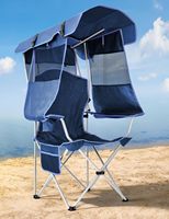 Chaise de camping à bras portable chaise de plage avec auvent ombre pliante chaises de pêche portables légères avec porte-gobelet