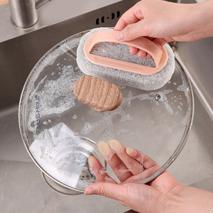 Brosse de nettoyage avec manche pour salle de bain, cuisine, baignoire, évier, éponge magique, écologique, résistante à l'eau - Product Image 4