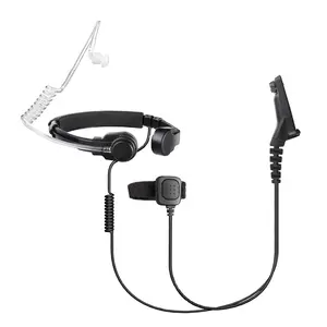 Headset konduksi tulang tabung akustik, mikrofon RTM-024044 jari PTT dengan Mic