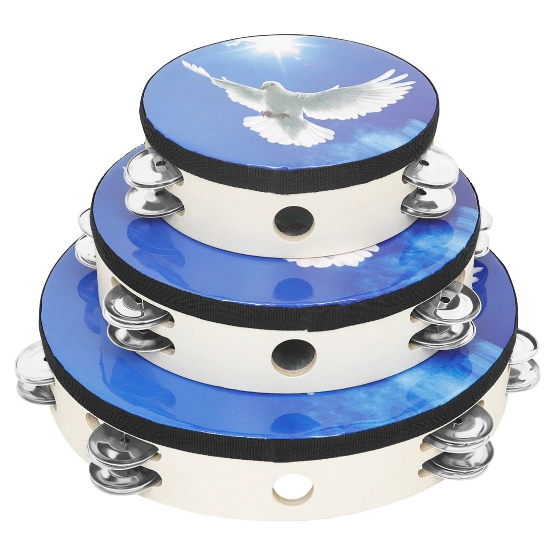 Ensemble de tambourins à double rangée à motif Dove