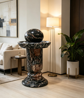 Multi-color Veins Marble Fountains Ball Custom Stone Interior Water Fountain