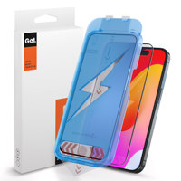 Protection d'écran en verre trempé transparent 9H pour téléphone, kit d'installation facile avec applicateur pour iPhone 13 14 15 16 17 18 Pro Max Plus