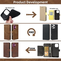 Étui de Téléphone en Cuir pour Samsung Galaxy S25 FE S24 Ultra S23 S22 Plus 15 Pro Max, Housse Portefeuille Magnétique à Rabat avec Béquille