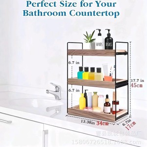 Wooden 3 Tier <b>Storage</b> Rack 60X70cm Freestanding <b>Bathroom</b> Kitchen <b>Shelf</b> Durable Multi Purpose Organizer - Product Image 4