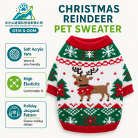 Nouveauté 2026 – Pull chaud en acrylique à motif renne pour chatons, chats et petits chiens – Collection Printemps-Automne-Hiver