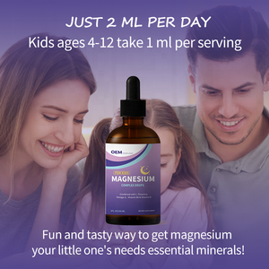 Gotas Líquidas de Glicinato de Magnesio para Niños OEM, Suplemento con L-teanina, Omega-3, Vitamina B6 y D3 para el Sueño - Product Image 5