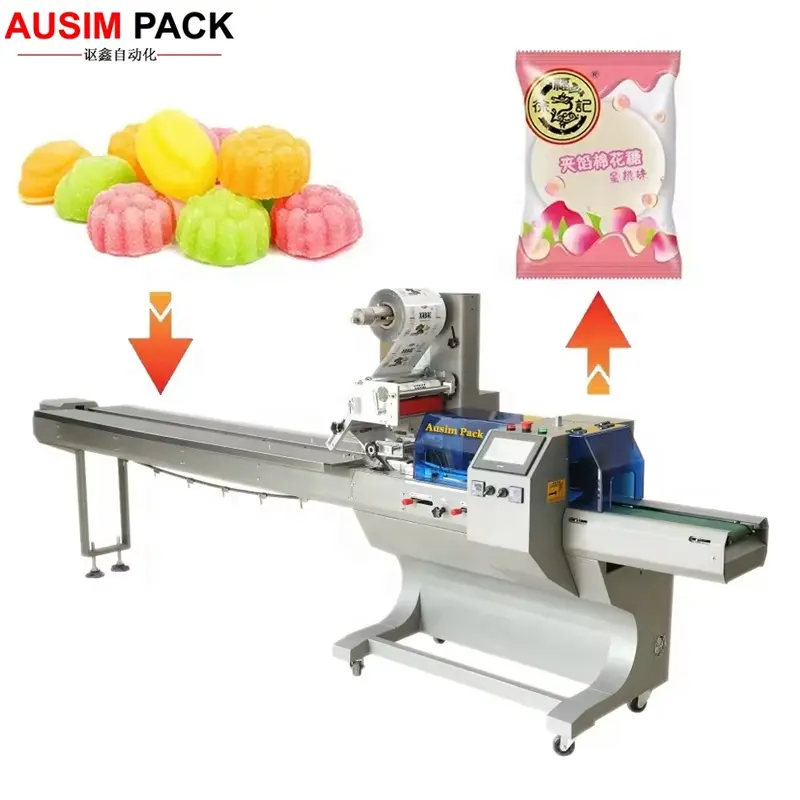 사탕 땅콩 기름 포장 기계 다기능 자동 탁상 사탕 계산 충전 포장 기계 350 mm