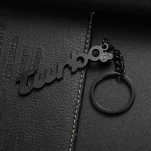 Logotipo <span class=keywords><strong>de</strong></span> metal personalizado <span class=keywords><strong>Palabras</strong></span> 3D Inglés Negro Carta Cubo Llavero - Product Image 6