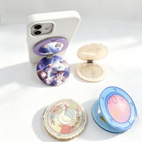 Support de téléphone magnétique pliable avec miroir pour iPhone Samsung Android, design mignon de dessin animé, logo personnalisé OEM