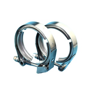 <span class=keywords><strong>Collier</strong></span> en acier inoxydable avec pinces à téton en forme <span class=keywords><strong>de</strong></span> trèfle, <span class=keywords><strong>collier</strong></span> <span class=keywords><strong>de</strong></span> <span class=keywords><strong>serrage</strong></span> en V pour échappement, bride plate, vente chaude, suspension - Product Image 2