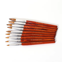 Pinceau acrylique en poils de Kolinsky pur, manche en bois rouge-brun de haute qualité, pour nail art, plusieurs tailles, logo personnalisable, GUYO 2026