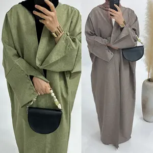 2024 Hot Selling long coats for muslim women fashion kimono arabic style abaya musulmane femmes robe