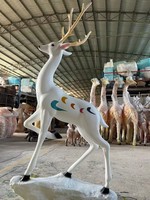 Décoration extérieure en résine lumineuse étanche IP65 en forme de cerf Sika pour parcs, jardins, pelouses, mariages, Noël et Halloween