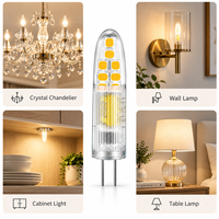 Ampoule LED G4 220V 2W 16 SMD2835 Mini Lampe Capsule Sans Scintillement 360° °   Ampoule à faisceau blanc chaud et blanc froid pour lustre, remplace les halogènes