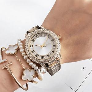 Montre de luxe pour femme 2026 entièrement sertie de diamants, bracelet en acier inoxydable, cadran à chiffres romains, 38 mm, montre-bracelet tendance pour affaires - Product Image 6