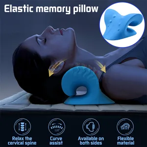 OEM ODM-masajeador de cuello y hombros, almohada Quiropráctica de tracción, alivio del dolor, relajante, dispositivo de tracción Cervical, estirador de cuello
