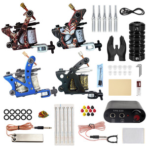 Kit de Máquina de Tatuar de Cuatro Bobinas, Juego Completo de Pistola de Tatuar para Arte Corporal, Suministros de Tatuaje al por Mayor para Artistas Profesionales - Product Image 1