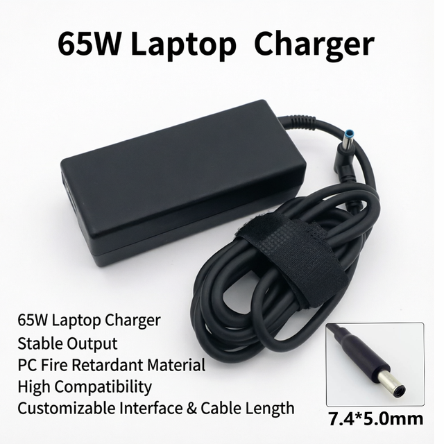 65W Fireproof Laptop Charger 19.5V 3.33A 7.4*5.0MM AC Adapter Power Supply PD3.0 for Laptops