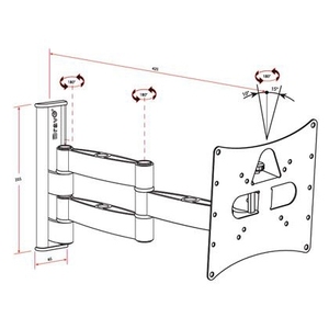 BRAVO 10 supporto TV in alluminio per 23 \ "-40 \" TVs 360 gradi girevole 3 sistema giunto acciaio/metallo carico Max 20kg colore nero - Product Image 3