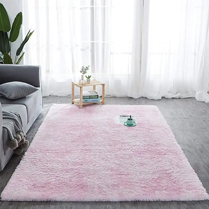 Tie Dyeing Plush Shaggy Artificial Soft Carpets For Living Room Bedroom Anti-slip Floor Mats Faux Fur Rug