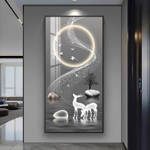 Crystal Film Wall Art Luxury Glossy Canvas Painting Light Entrance Hallway <strong>Print</strong> Corridor Factory Direct <strong>Framed</strong> <strong>Large</strong> - Product Image 4