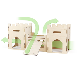 Château de lapin en bois maison tour d'escalade à plusieurs étages - Product Image 2