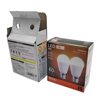 Boîte en carton personnalisée pour ampoules LED, emballage de détail, vente en gros, avec trou de suspension, pour produits électroniques, écologique