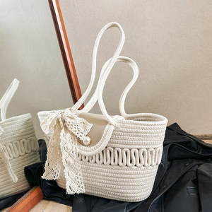 New <b>straw</b> <b>woven</b> <b>bag</b>, stylish and versatile vacation shoulder <b>bag</b> with large capacity. - Product Image 4