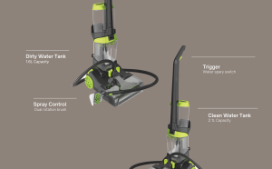 Compass 3-in-1 Electric <strong>Hand</strong> <strong>Held</strong> <strong>Carpet</strong> <strong>Washer</strong> DUAL Brush Vacuum Cleaner Wet/Dry Bagless Deep Cleaning 1-Year Warranty - Product Image 3
