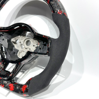 Rotes Geschmiedetes Carbon-Faser-LED-Wildleder-Lenkrad Passend für Volkswagen MK7 MK3 MK5 MK6 GTI GOLF Jetta CC Touareg Polo
