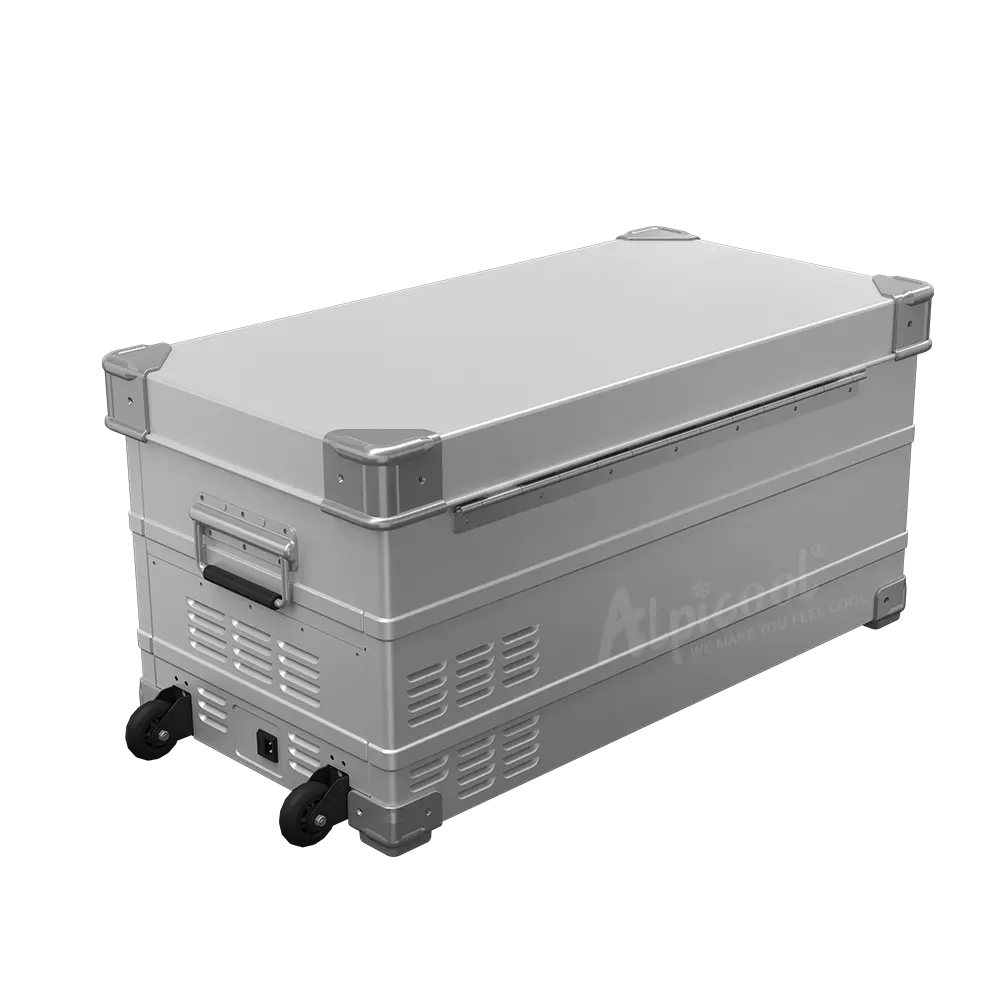 Alpicool AL42 alüminyum 12V 24v 100-240v ağır 42L çift bölge off road araba buzdolapları kamyon buzdolabı RV buzdolabı tekerlekler ile