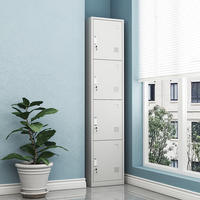 Vente en gros de casiers à 4 portes en acier Fourniture d'usine d'armoires de salon pour vêtements Armoire de chambre à coucher de rangement en métal