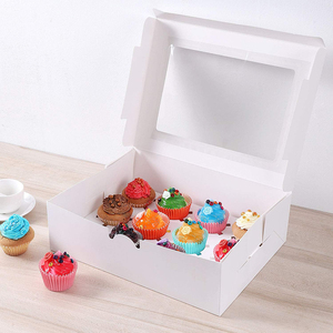 Tùy chỉnh 12 gói cupcake hộp Wit karton bakkerij gebak Muffin Cup bánh hộp tráng miệng verpakking gặp raam - Product Image 4