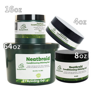 Gel coiffant pour tresses à tenue forte à base d'herbes biologiques pour cheveux bouclés/séchés 16 oz Gel coiffant pour tresses soignées sans accumulation de résidus blancs - Product Image 2