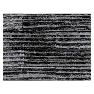 Faux stone veneer 3d black stone supplier decorative artificial slate waterfall stone panel