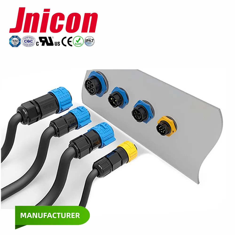 Impermeable IP67 2 3 4 5 6 pin Cable eléctrico rápido Conector Cable Conectores de alimentación