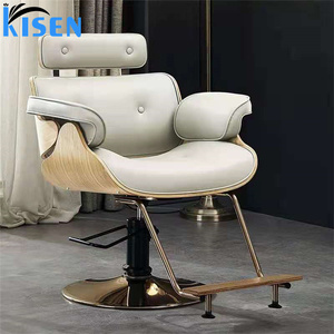 Fauteuil de coiffure et table de soin esthétique Kisen Luxury Beauty Black, avec pompe hydraulique, couleur grise, pour mobilier de salon. - Product Image 5