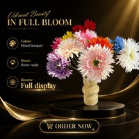 Fleurs artificielles en soie Gerbera Daisy, arrangement floral de chrysanthèmes pour la décoration de mariage, de maison ou de fête