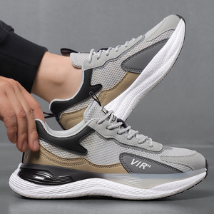 Chaussures de course d'été en maille pour hommes Virii, bout rond, à lacets, respirantes, baskets sportives décontractées, semelle extérieure en caoutchouc, logo sérigraphié - Product Image 2