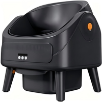 Bac à litière pour chat intelligent de 65 L, entièrement fermé, écologique, facile à nettoyer, nettoyage automatique, contrôle des odeurs, stable sur quatre pieds, 10 kg