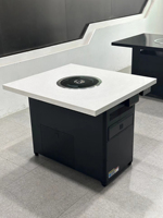 Table de barbecue coréen sans fumée avec plateau en marbre et purification d'air autonettoyante, sans conduit d'évacuation requis, usage commercial