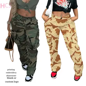 2023 automne nouvelles poches entraînement Camouflage pantalon pour femmes été Style Cargo pantalon pantalon femmes vêtements de rue