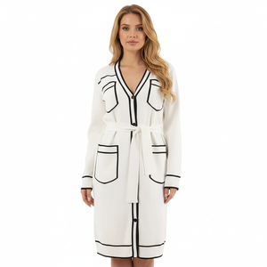 <span class=keywords><strong>Cardigan</strong></span> lungo personalizzato donna <span class=keywords><strong>Cardigan</strong></span> maglione profondo scollo a V <span class=keywords><strong>con</strong></span> tasca cappotto lungo manica lunga <span class=keywords><strong>cintura</strong></span> tinta unita <span class=keywords><strong>Cardigan</strong></span> lungo da donna - Product Image 2