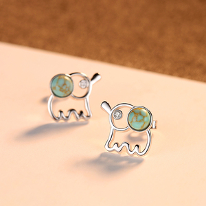 CZCITY anting-anting 925 perak murni wanita merek terkenal desainer mode zirkon anting-anting kancing Opal bulat - Product Image 5