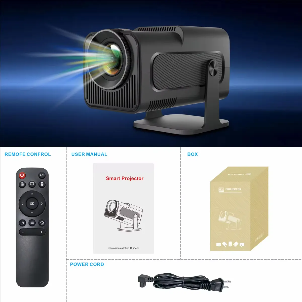 HY320 Full Hd Home Theater Proyector Mini Smart Android Projectors Portable Outdoor Travel Projector 4K HY320