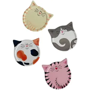 Sottobicchieri divertenti per bevande sottobicchieri in ceramica a forma di gatto assorbente/fortunato idee regalo uniche per gli amanti dei gatti