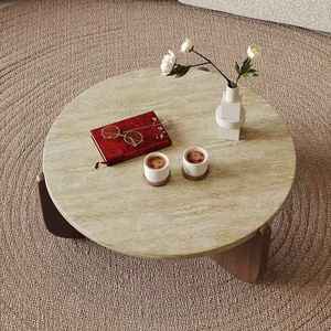 <span class=keywords><strong>Table</strong></span> Basse Moderne Ronde <span class=keywords><strong>en</strong></span> Marbre <span class=keywords><strong>Travertin</strong></span> pour <span class=keywords><strong>Salon</strong></span> - Product Image 5