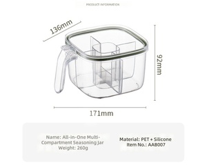 Clear Seasoning <b>Box</b>, Seasoning Rack Spice Pots, <b>Storage</b> Container Condiment Seasoning <b>Box</b> with Covers and Spoons - Product Image 5