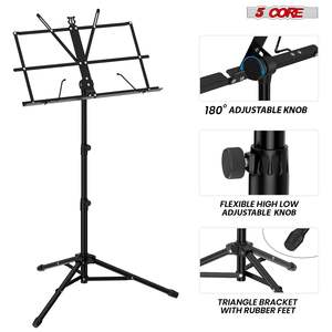 Support de musique professionnel Portable DB 5 Core support de note en fer pliant réglable trépied noir supports pour partitions pour - Product Image 4